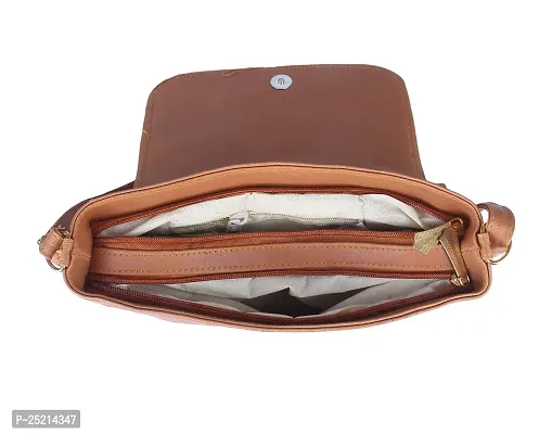 Looks United Designer PU Women Handbag (Tan)-thumb5