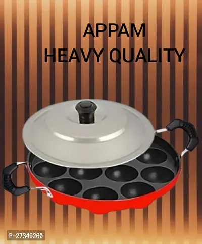 Non-Stick Appam Maker with Lid Aluminum Pan for Authentic Appams-thumb0