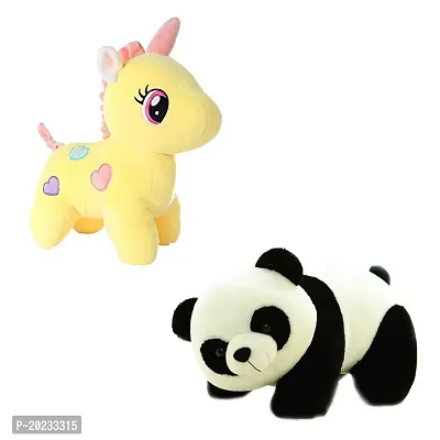 Stuffed Toys Combo 2 Toys Unicorn, Panda-thumb0