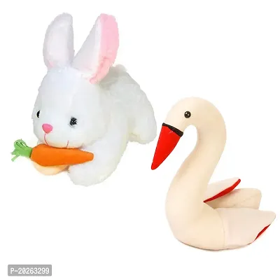 Soft Toys Combo for Kids 2 Toys /Rabbit with Carrot and Swan
