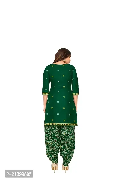 Elegant Cotton Green Printed Dress Material With Dupatta Set For Women-thumb3