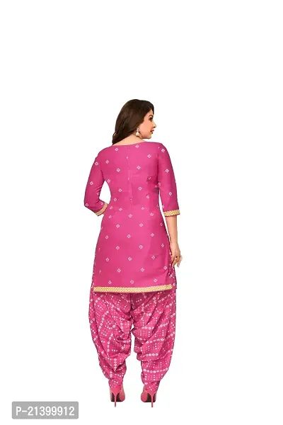 Elegant Cotton Pink Printed Dress Material With Dupatta Set For Women-thumb3