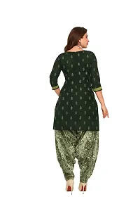 Elegant Cotton Black Printed Dress Material With Dupatta Set For Women-thumb2