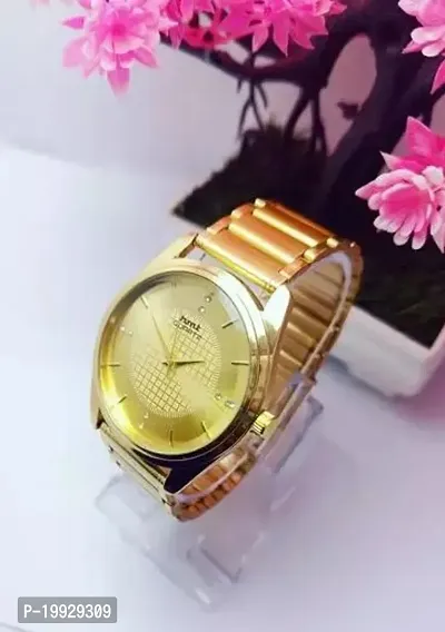 Stylish Golden Stainless Steel Analog Watch For Men