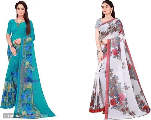 Beautiful Georgette Saree With Blouse Piece Pack Of 2-thumb0