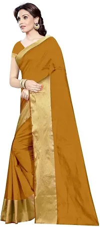 Beautiful Cotton Silk Saree with Blouse Piece-thumb1