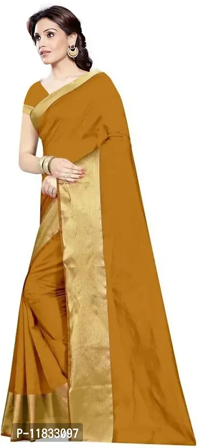 Beautiful Cotton Silk Saree with Blouse Piece-thumb2