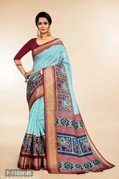 Beautiful Art Silk Saree with Blouse Piece