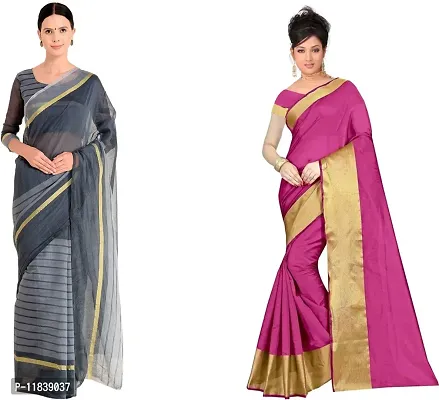 Beautiful Georgette Saree with Blouse Piece Pack Of 2-thumb0