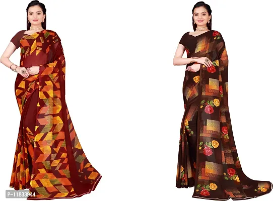 Beautiful Georgette Saree with Blouse Piece Pack Of 2