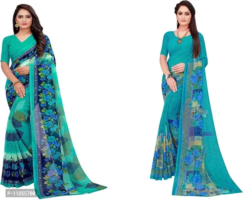 Beautiful Georgette Saree With Blouse Piece Pack Of 2-thumb0