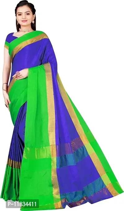 Beautiful Cotton Silk Saree with Blouse Piece-thumb0