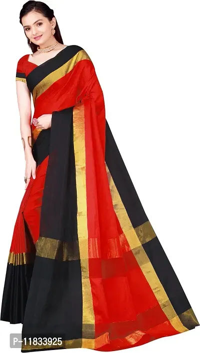 Beautiful Cotton Silk Saree with Blouse Piece-thumb2