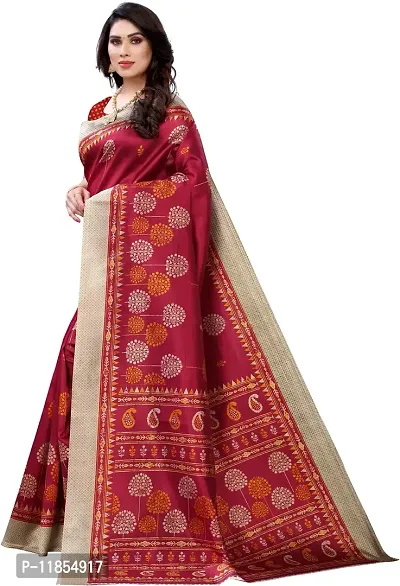 Beautiful Art Silk Saree with Blouse piece-thumb3