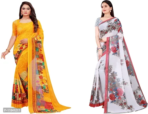 Beautiful Georgette Saree With Blouse Piece Pack Of 2-thumb0