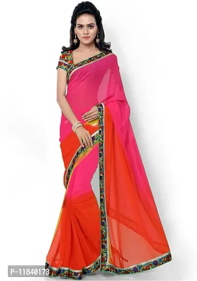 Beautiful Georgette Saree with Blouse piece-thumb0