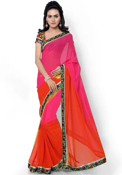 Attractive Georgette Saree with Blouse piece 