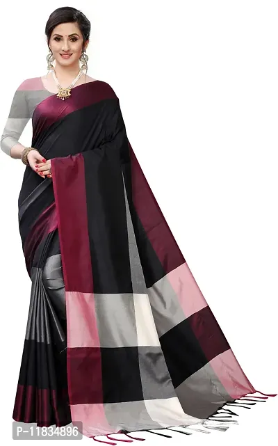 Beautiful Art Silk Saree with Blouse Piece-thumb0