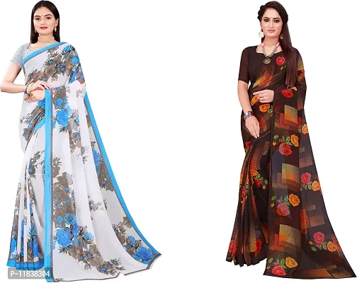 Beautiful Georgette Saree with Blouse Piece Pack Of 2