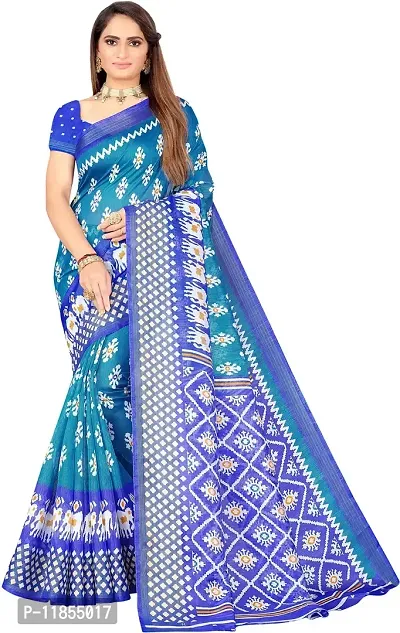 Beautiful Art Silk Saree with Blouse piece-thumb0