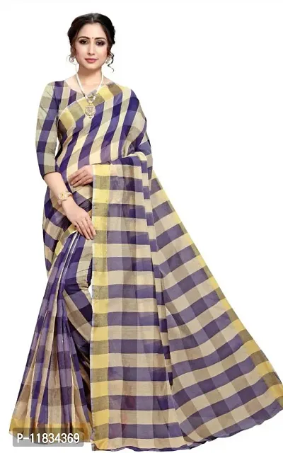 Beautiful Silk Blend Saree with Blouse Piece-thumb0