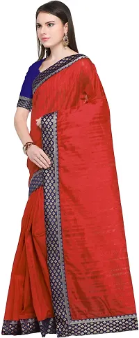 Beautiful Art Silk Saree with Blouse Piece-thumb1