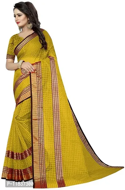 Beautiful Cotton Silk Saree with Blouse Piece-thumb2