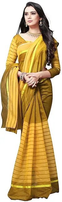 Beautiful Cotton Silk Saree with Blouse Piece-thumb1