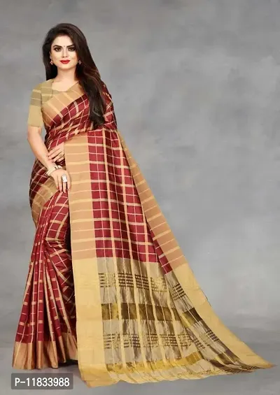 Beautiful Art Silk Saree with Blouse Piece-thumb0