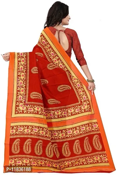 Beautiful Art Silk Saree with Blouse Piece-thumb2