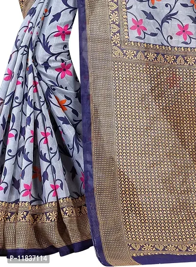 Beautiful Art Silk Saree with Blouse Piece-thumb2