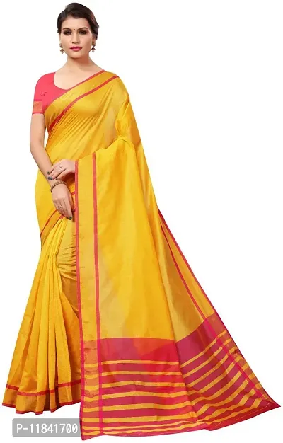 Beautiful Cotton Silk Saree with Blouse piece-thumb0