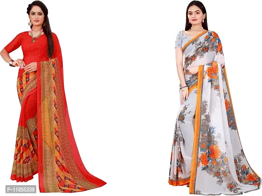 Beautiful Georgette Saree With Blouse Piece Pack Of 2-thumb0