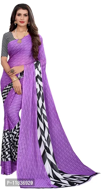 Beautiful Georgette Saree with Blouse Piece-thumb0