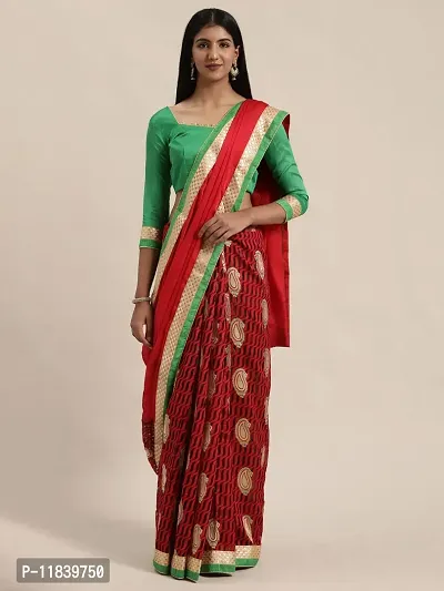 Beautiful Art Silk Saree with Blouse piece-thumb0