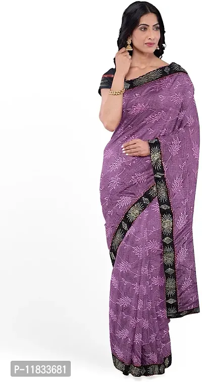 Beautiful Lycra Saree with Blouse Piece-thumb0