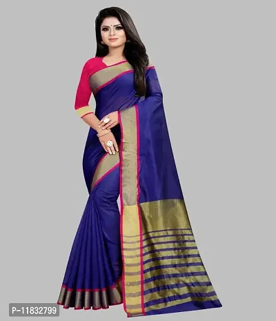 Beautiful Art Silk Saree with Blouse Piece-thumb0