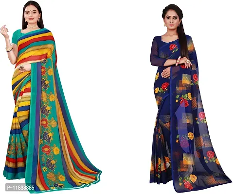 Beautiful Georgette Saree with Blouse Piece Pack Of 2