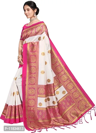 Beautiful Art Silk Saree with Blouse Piece-thumb2