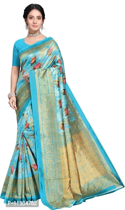 Beautiful Art Silk Saree with Blouse Piece