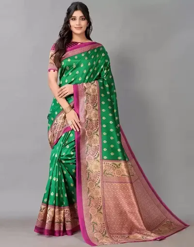 Elegant Art Silk Saree with Blouse piece For Women