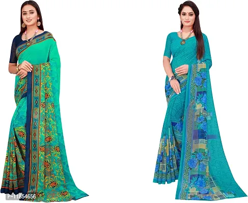 Beautiful Georgette Saree With Blouse Piece Pack Of 2