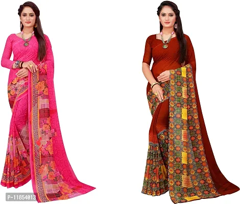 Beautiful Georgette Saree With Blouse Piece Pack Of 2-thumb0