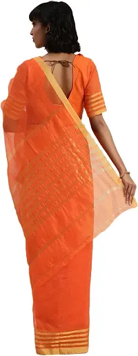 Beautiful Cotton Blend Saree with Blouse Piece-thumb1