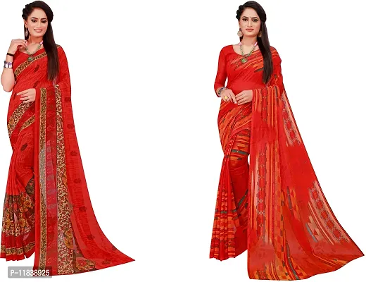 Beautiful Georgette Saree with Blouse Piece Pack Of 2