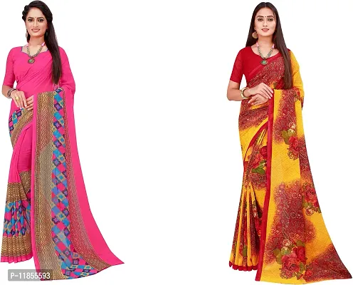 Beautiful Georgette Saree With Blouse Piece Pack Of 2-thumb0