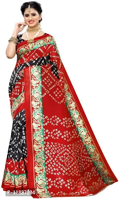 Beautiful Art Silk Saree with Blouse Piece-thumb0