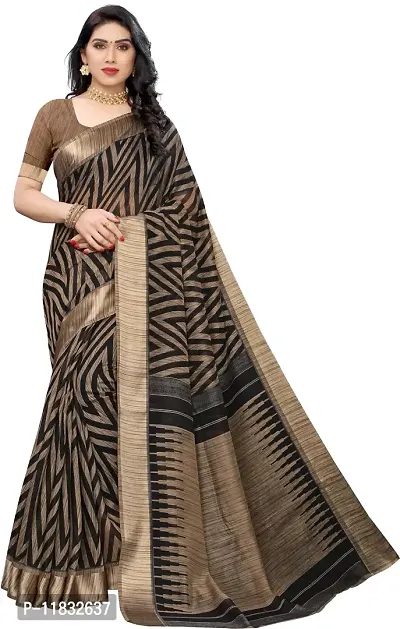 Beautiful Art Silk Saree with Blouse Piece-thumb0