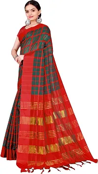 Beautiful Cotton Silk Saree with Blouse Piece-thumb1