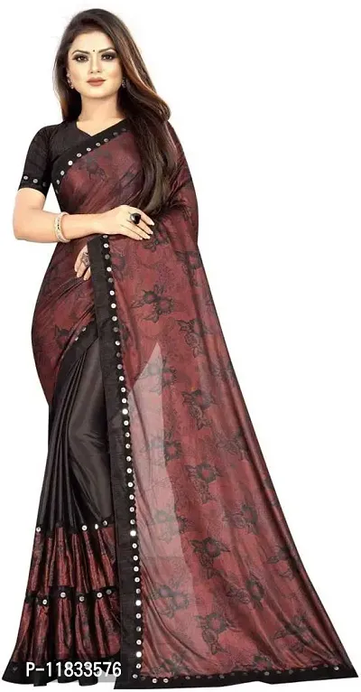 Beautiful Lycra Saree with Blouse Piece-thumb0